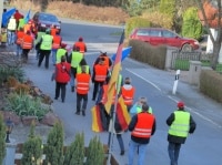 Opel Mitarbeiter demonstrieren auf Bergheim