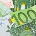 Closeup of 100 euro banknote