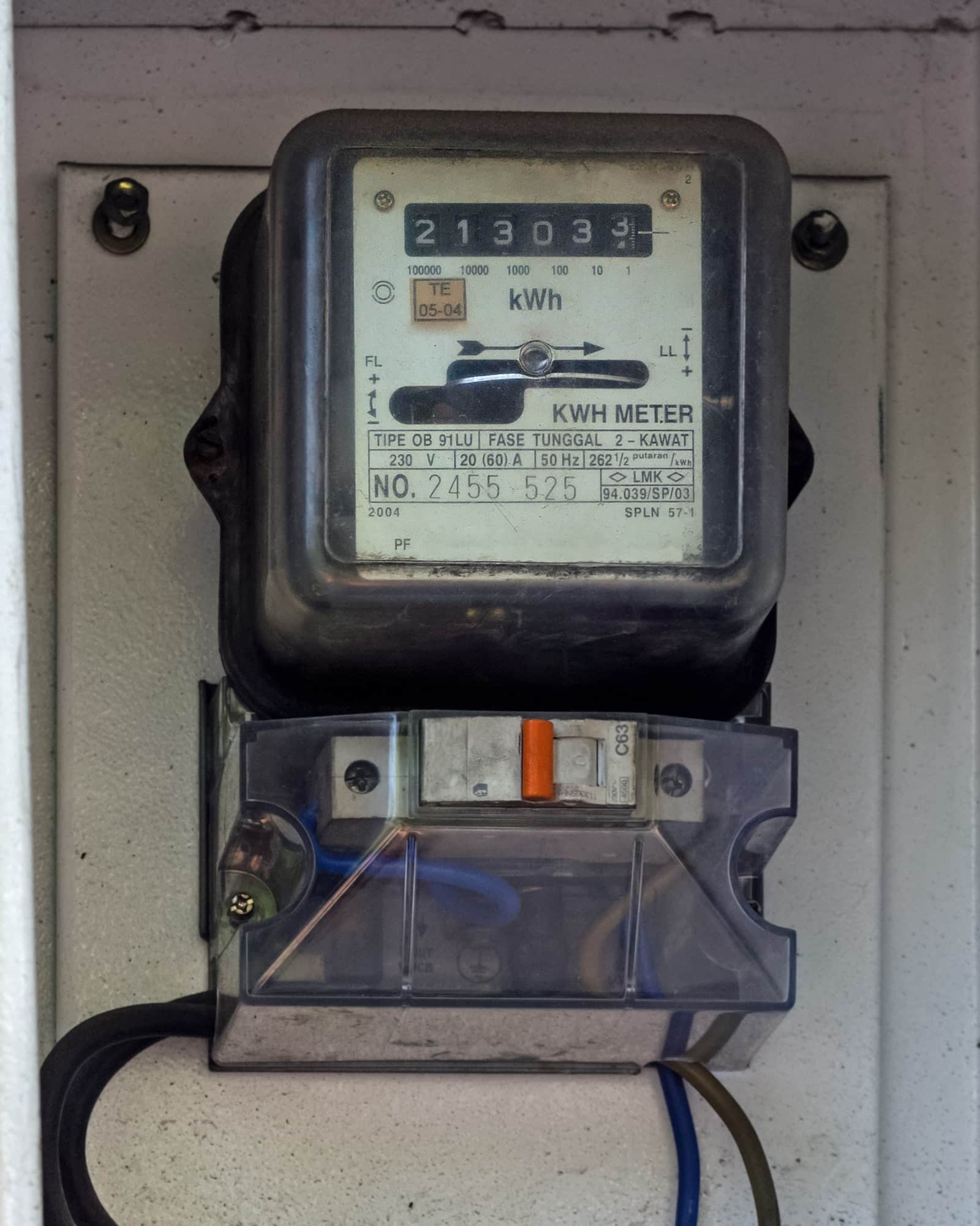 Electric meter on the wall