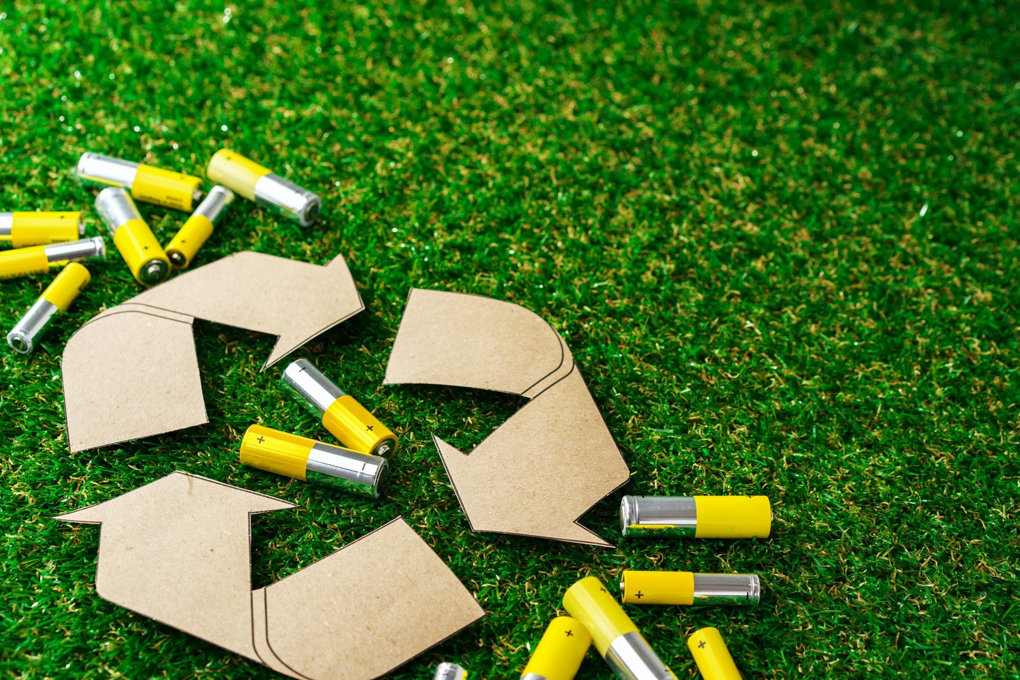 Recycling of used alkaline batteries ecological concept